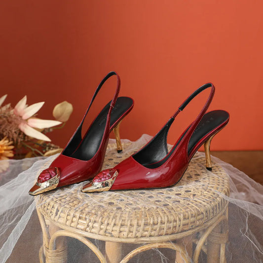 Pointed Toe Stiletto Slingback Pumps