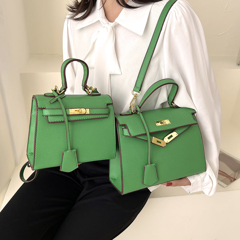 Women’s Solid Color PU Kelly Bag Candy Color Handbag, Crossbody Shoulder Bag, Fashion Tote Purse