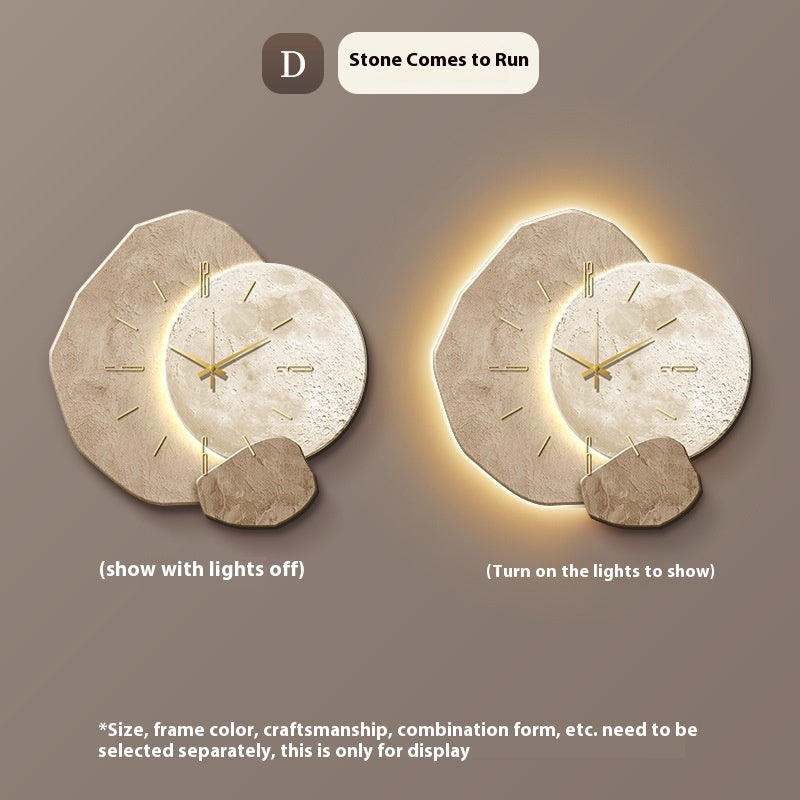 Luxury Lucky Stone Wall Clock, Elegant Living Room & Restaurant Style