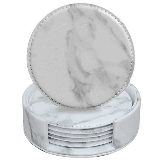 Creative PU Leather Coaster Square Insulated Tea & Water Cushion Pad