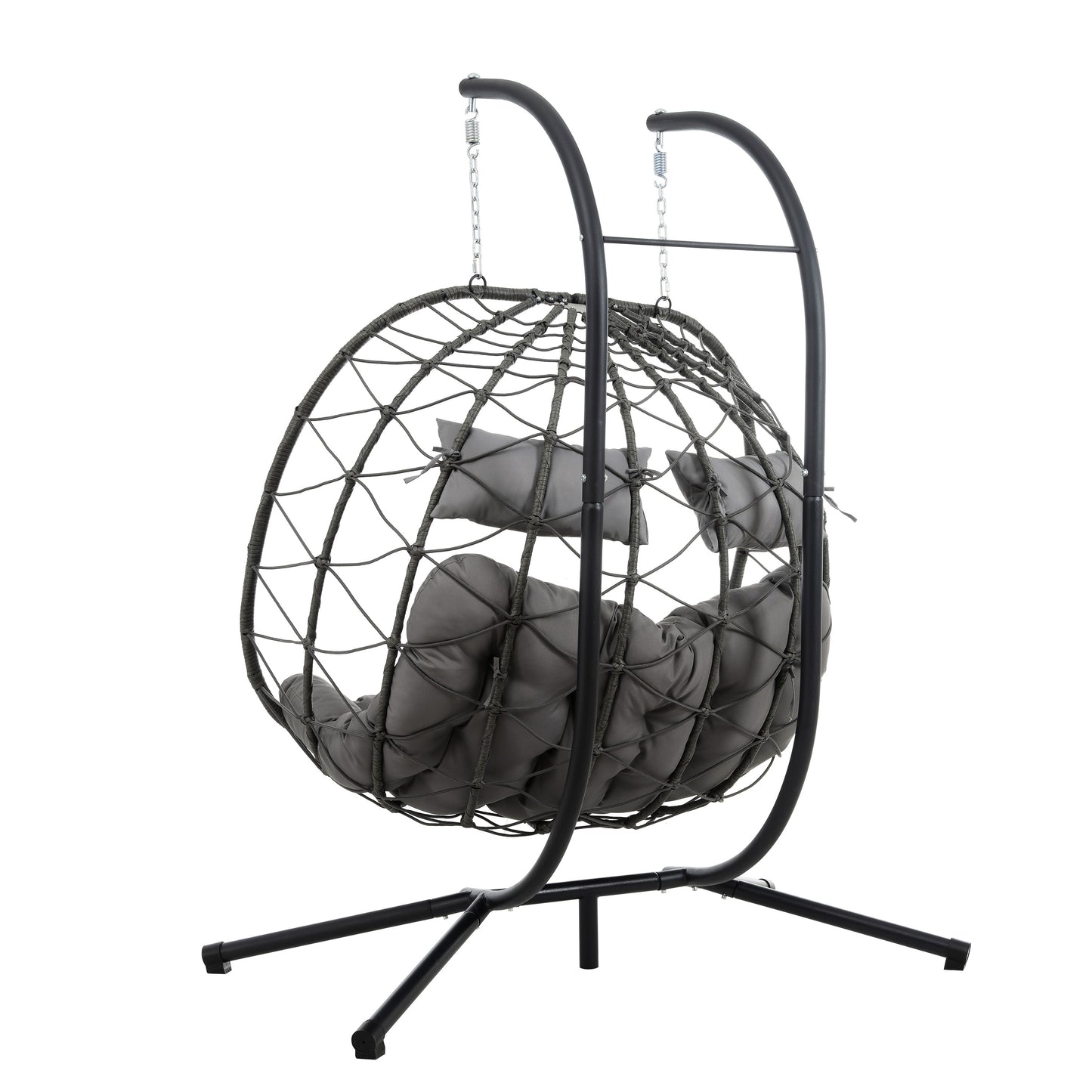 Two-Person Hanging Egg Chair with Stand – Indoor & Outdoor Swing Seat