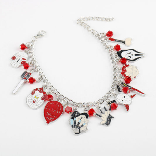 Halloween Ghost & Devil Bracelet | Spooky Charm Jewelry for Party & Costume