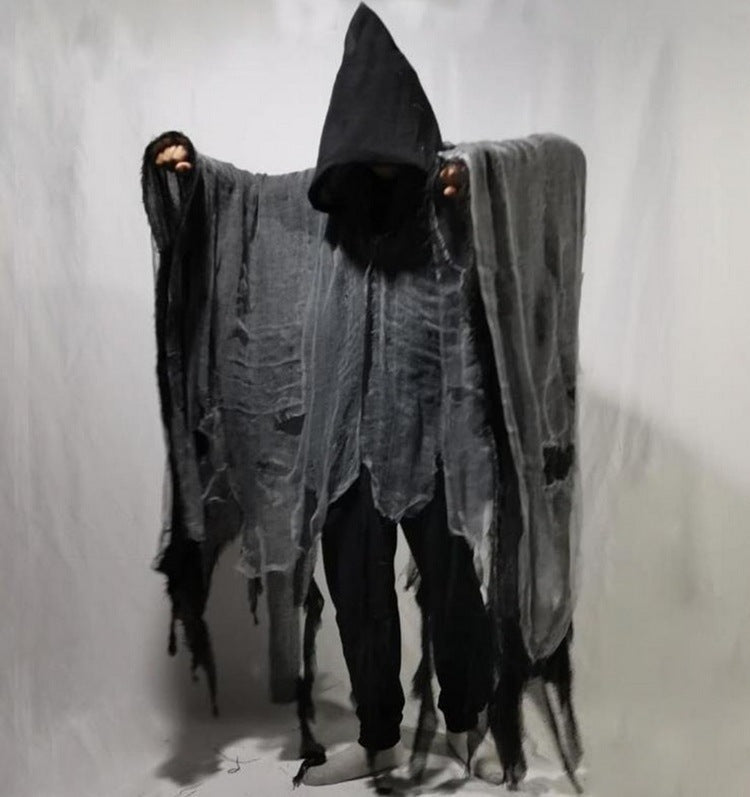 Halloween Skull Cloak – Zombie Cosplay Costume with Hooded Cape