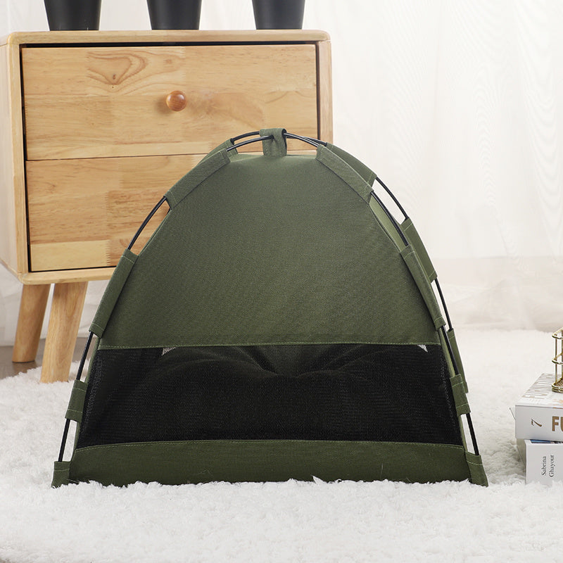 Cat Tent Cooling Mat & Doghouse Bed with Cushion – Indoor Pet Sofa Kennel