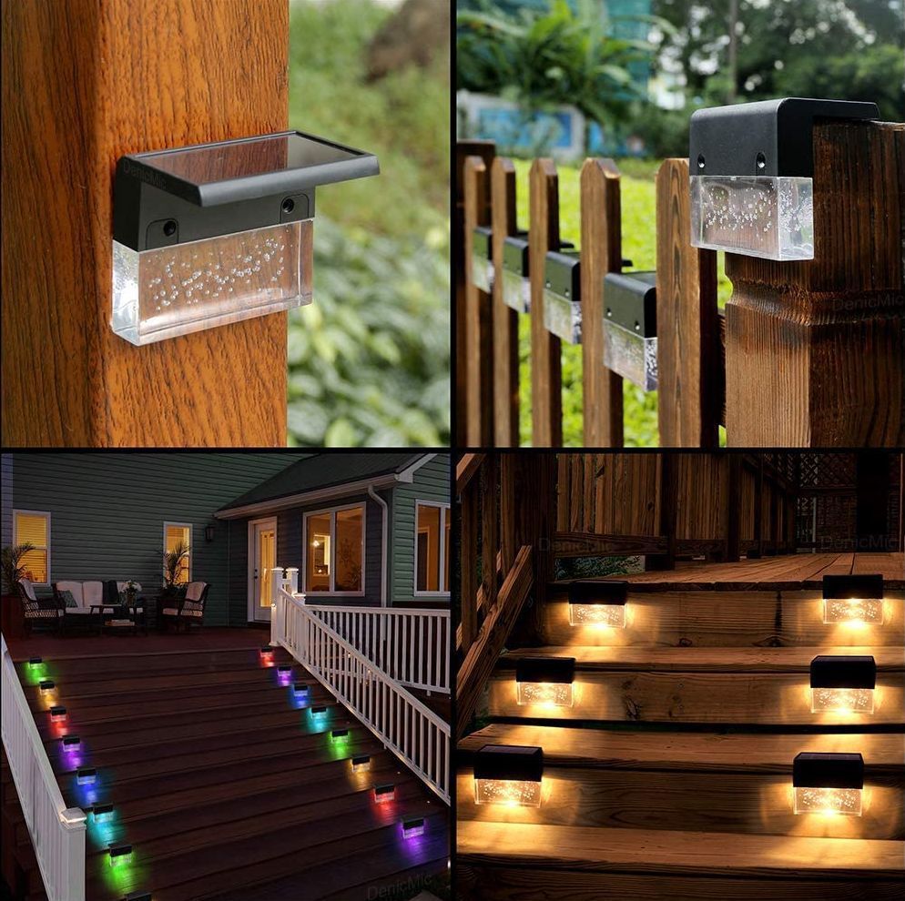 Waterproof RGB LED Solar Step & Fence Light Outdoor Garden Lighting