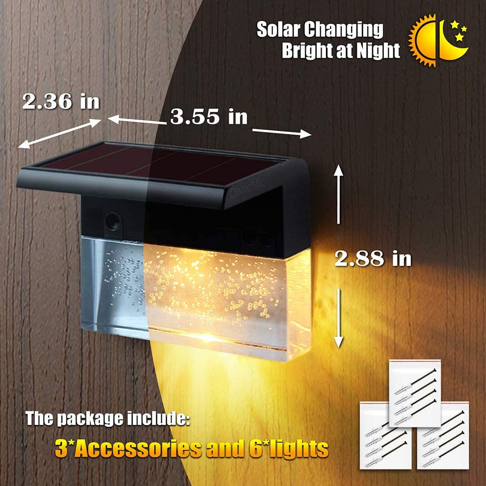 Waterproof RGB LED Solar Step & Fence Light Outdoor Garden Lighting