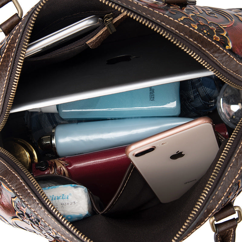 Sac à bandoulière en cuir de vachette souple de qualité supérieure, grande capacité pour femme