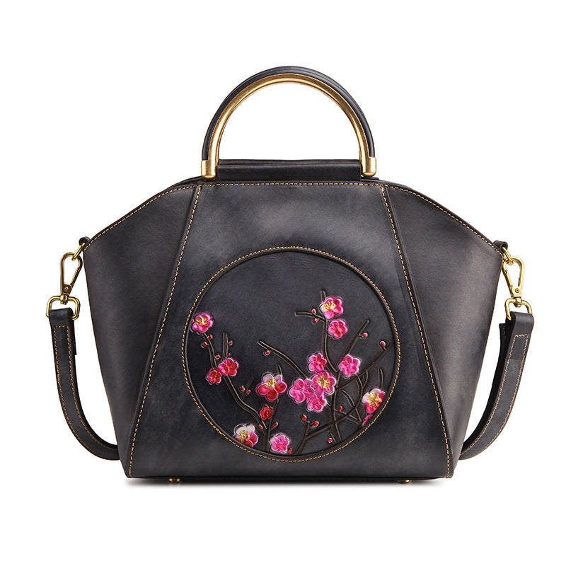 Cowhide Leather Shoulder Bag | Stylish Messenger Handbag for Women