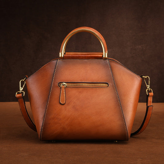 Cowhide Leather Shoulder Bag | Stylish Messenger Handbag for Women