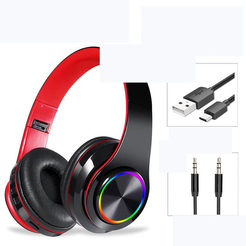LED Wireless Bluetooth Gaming Headphones | Stereo Headset with Mic, TF Card & Colorful Breathing Lights