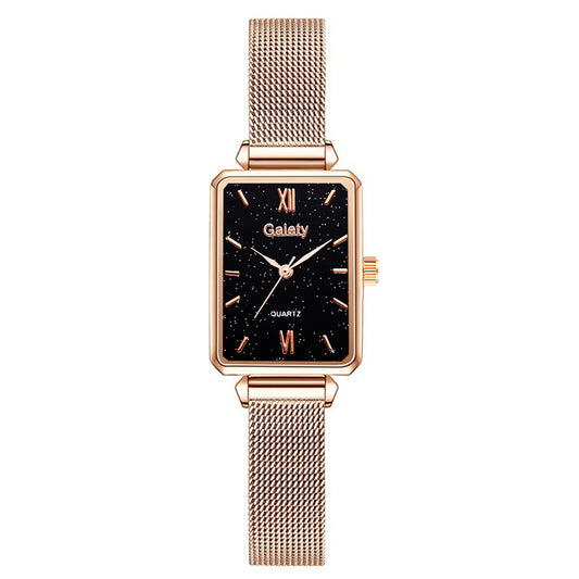 Women’s Quartz Watch Elegant Alloy Mesh Belt Fashion Wristwatch