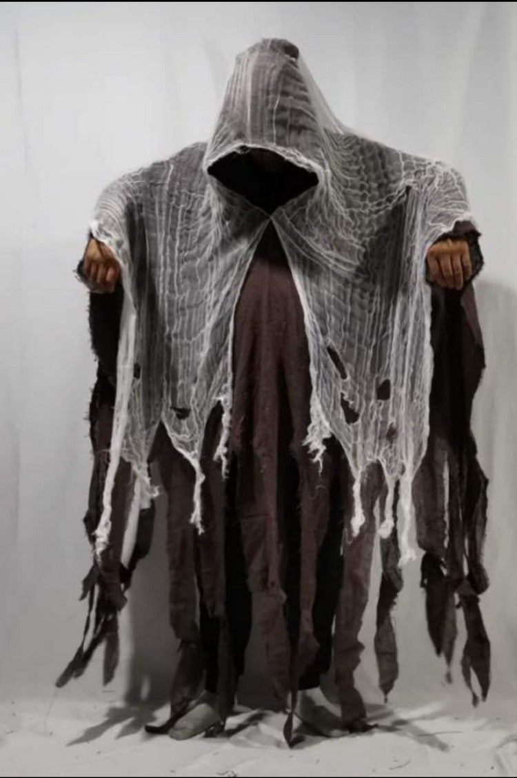 Halloween Skull Cloak – Zombie Cosplay Costume with Hooded Cape