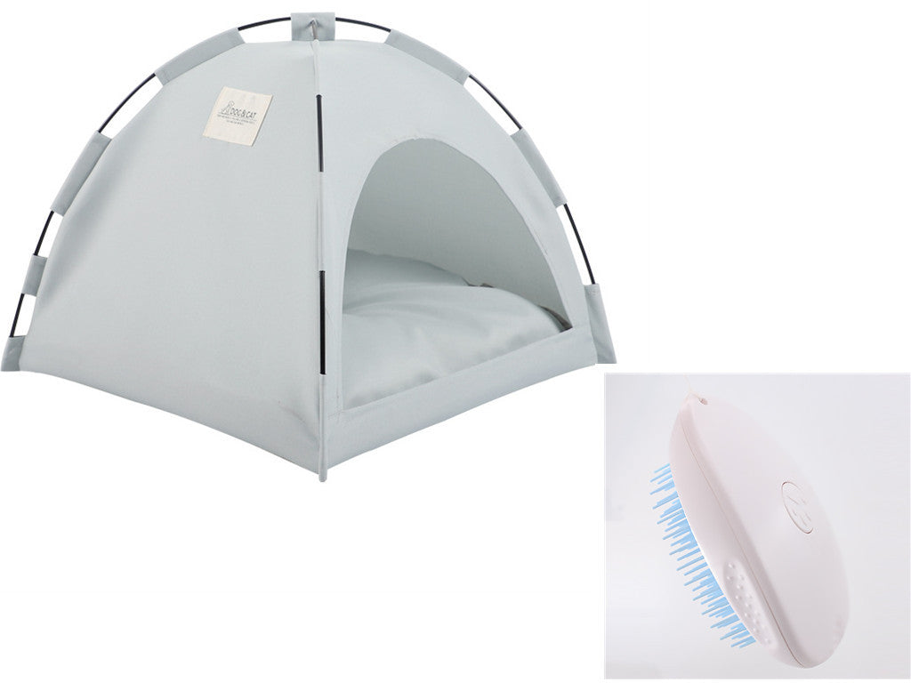 Cat Tent Cooling Mat & Doghouse Bed with Cushion – Indoor Pet Sofa Kennel
