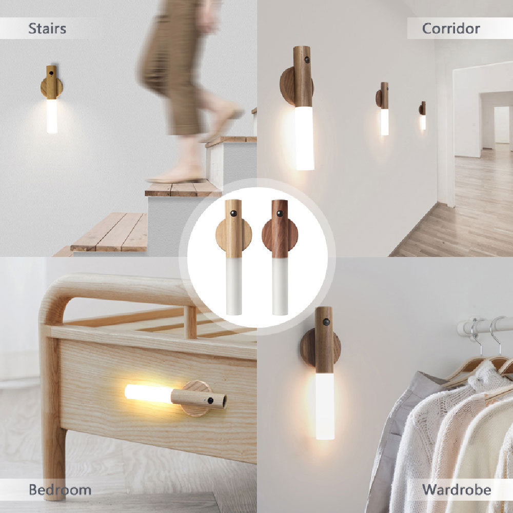 LED Motion Sensor Wall Night Light USB Wireless Cabinet & Porch Lamp