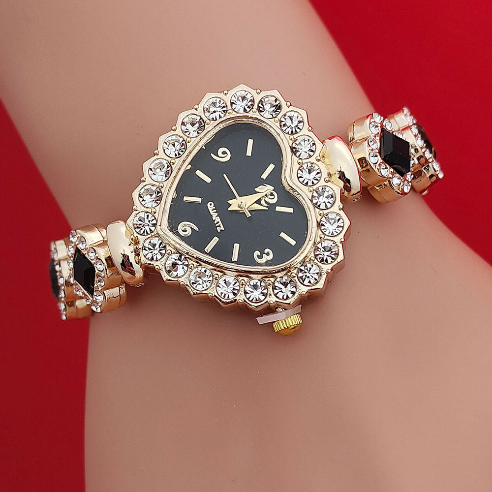 Women’s Heart Bracelet Watch Set Diamond Quartz