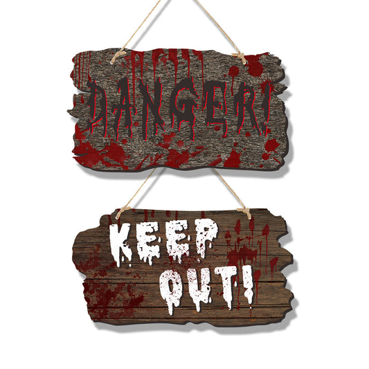 Imitation Wooden Doorplate – Haunted House Halloween Horror Decoration