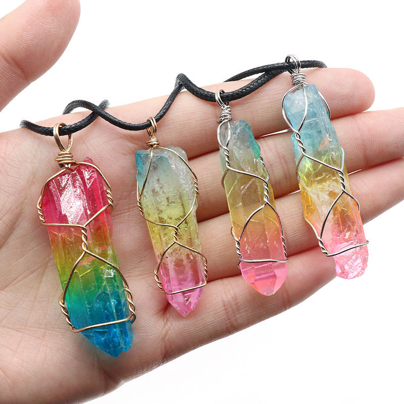 “Stone Crystal Tree of Life Pendant Necklace | Fashion Jewelry for Women & Men”