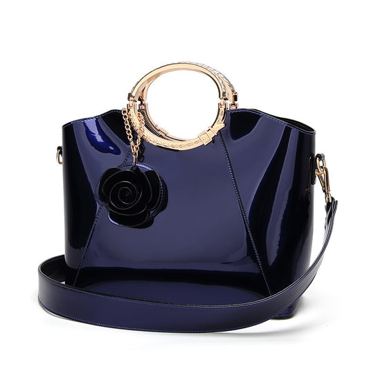 Elegant Korean-Style Bright Leather Handbag Bridal & Party Bag for Women