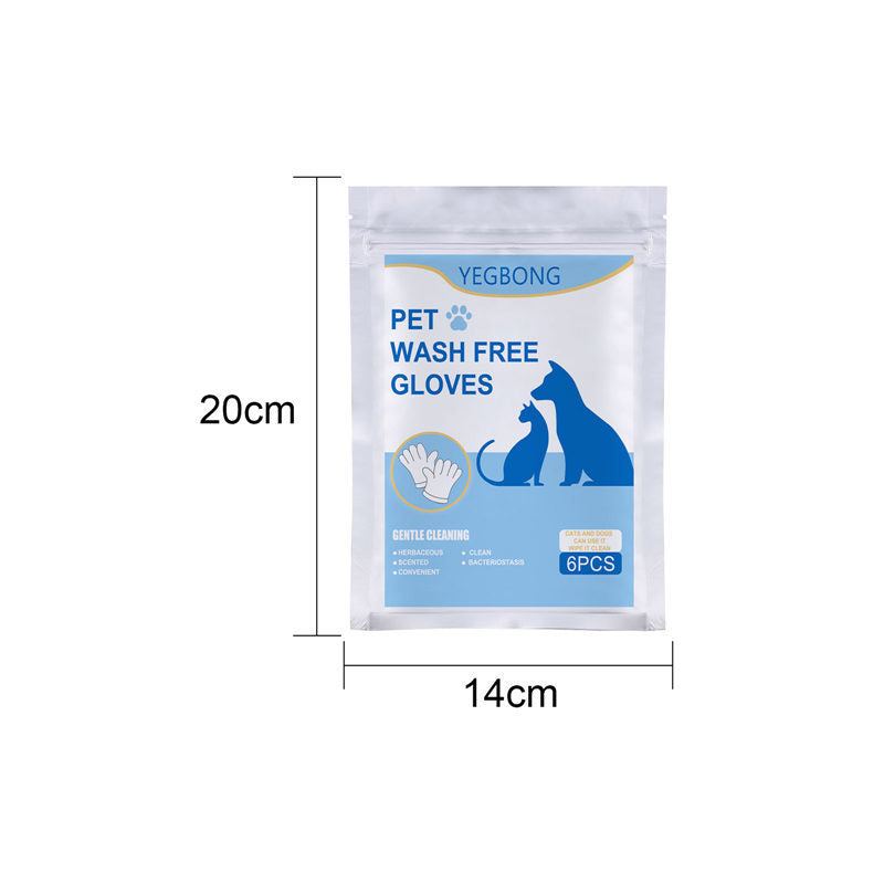 Pet Grooming Gloves No-Bath Cleaning Gloves for Cats & Dogs