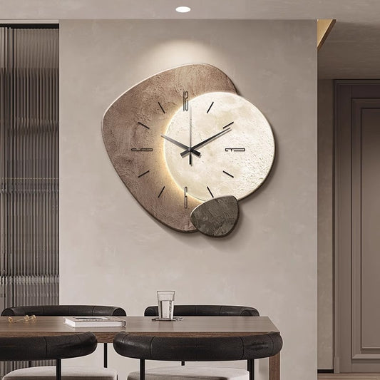 Luxury Lucky Stone Wall Clock, Elegant Living Room & Restaurant Style