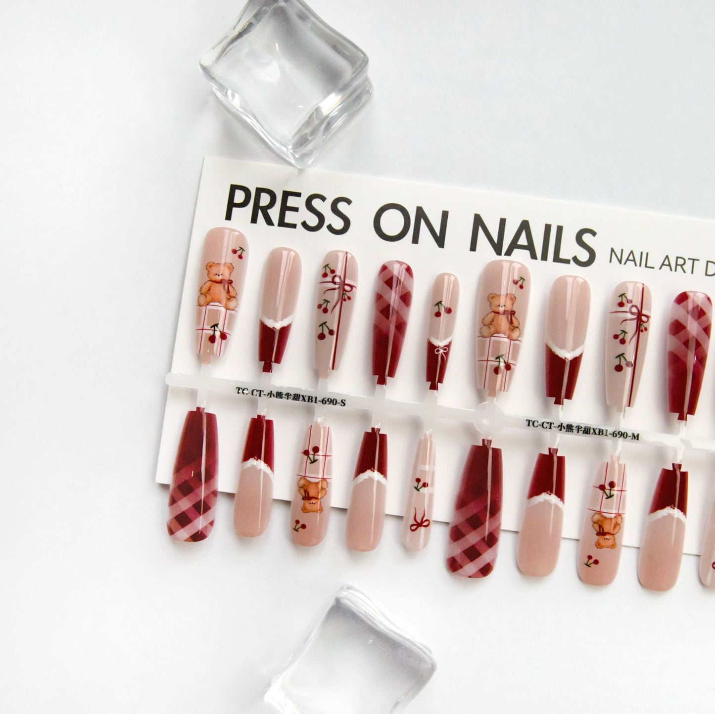 Kit nail art DIY pour le Nouvel An, motif ours mignon