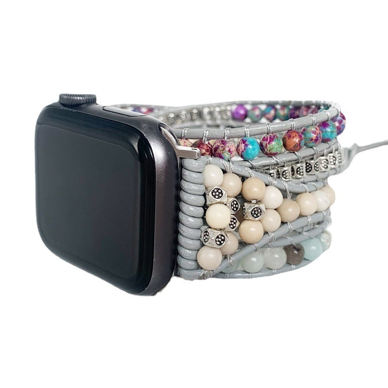 Handmade Multi-Layer Bracelet with Natural Stone Beads Boho Jewelry