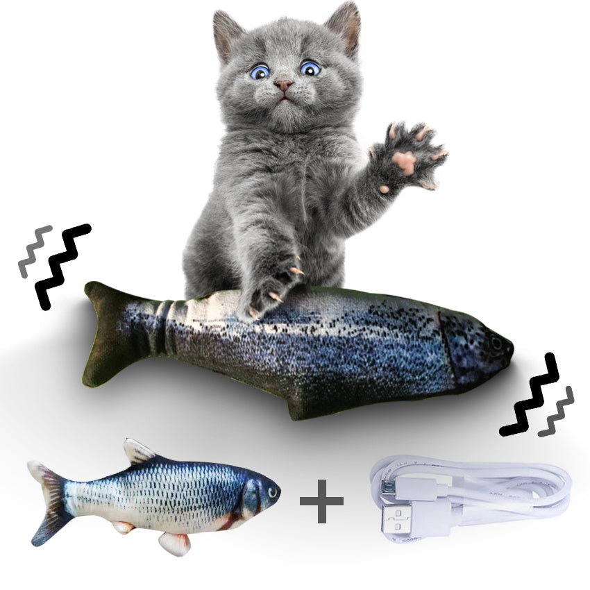 Electric Jumping Fish Simulation Toy for Cats Without Catnip