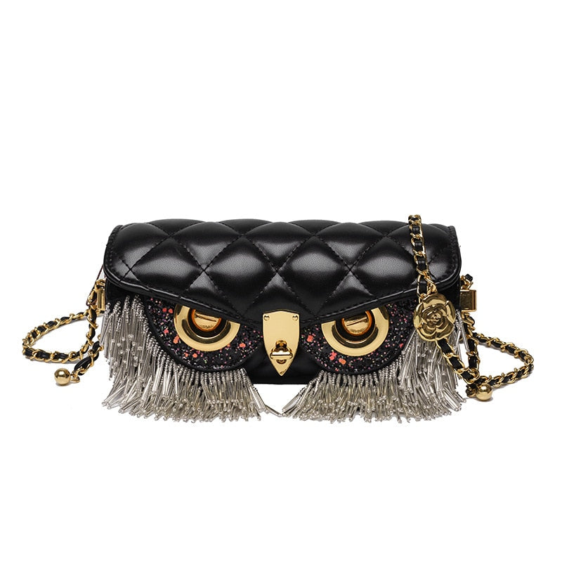 Cute Owl Bags for Women – Luxury Designer Handbag, Fashion Tassel Crossbody, Leather Animal Print Shoulder Bag