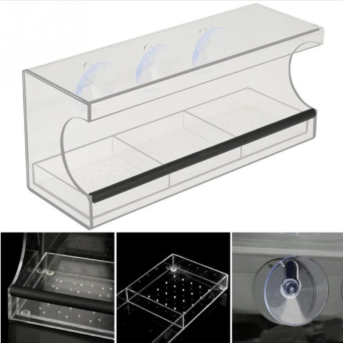 Acrylic Bird Feeder Transparent Hanging Food Box for Parrots, Budgies & Small Birds