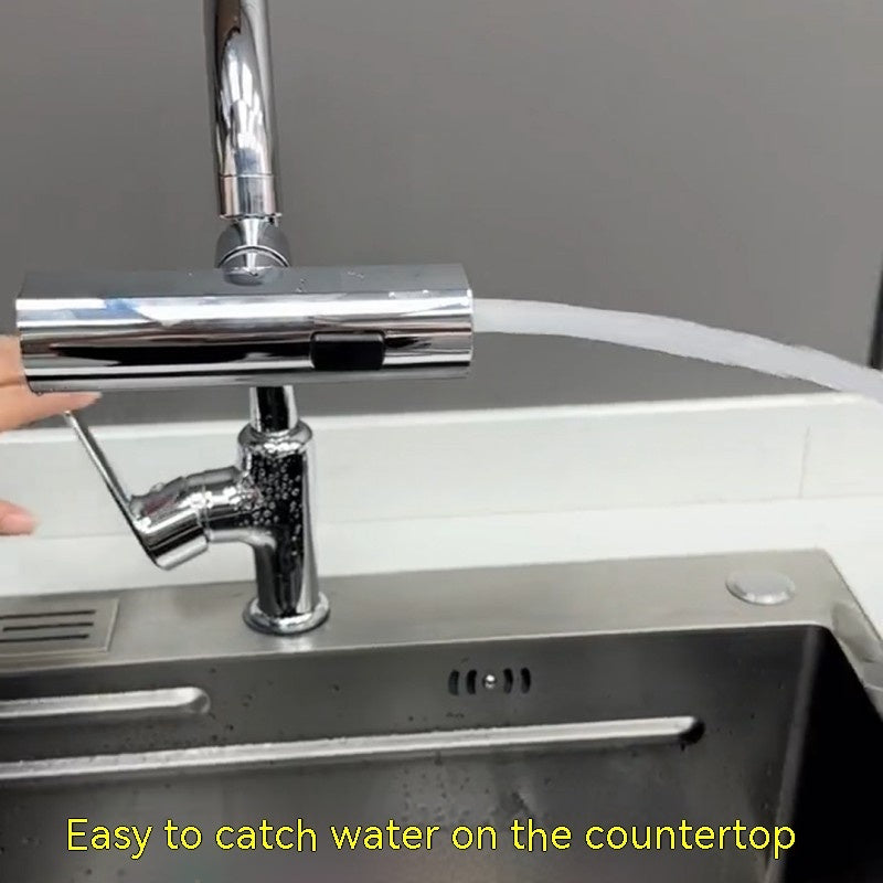Kitchen Faucet Waterfall Outlet | Rotating Splash-Proof Bubbler & Multifunctional Nozzle