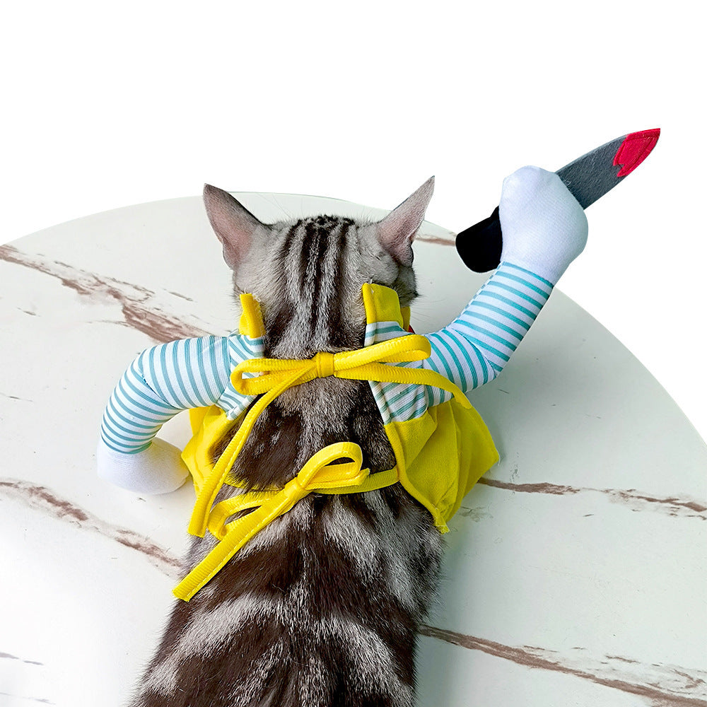 Funny Cat Costume | Pet Assassin Knife Outfit Creative Halloween Cat Clothing