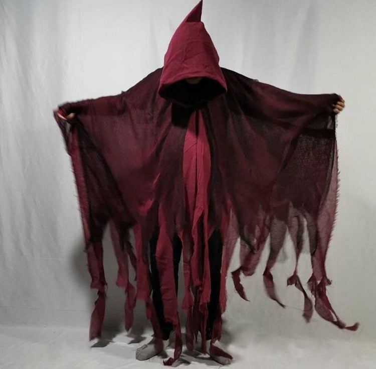 Halloween Skull Cloak – Zombie Cosplay Costume with Hooded Cape