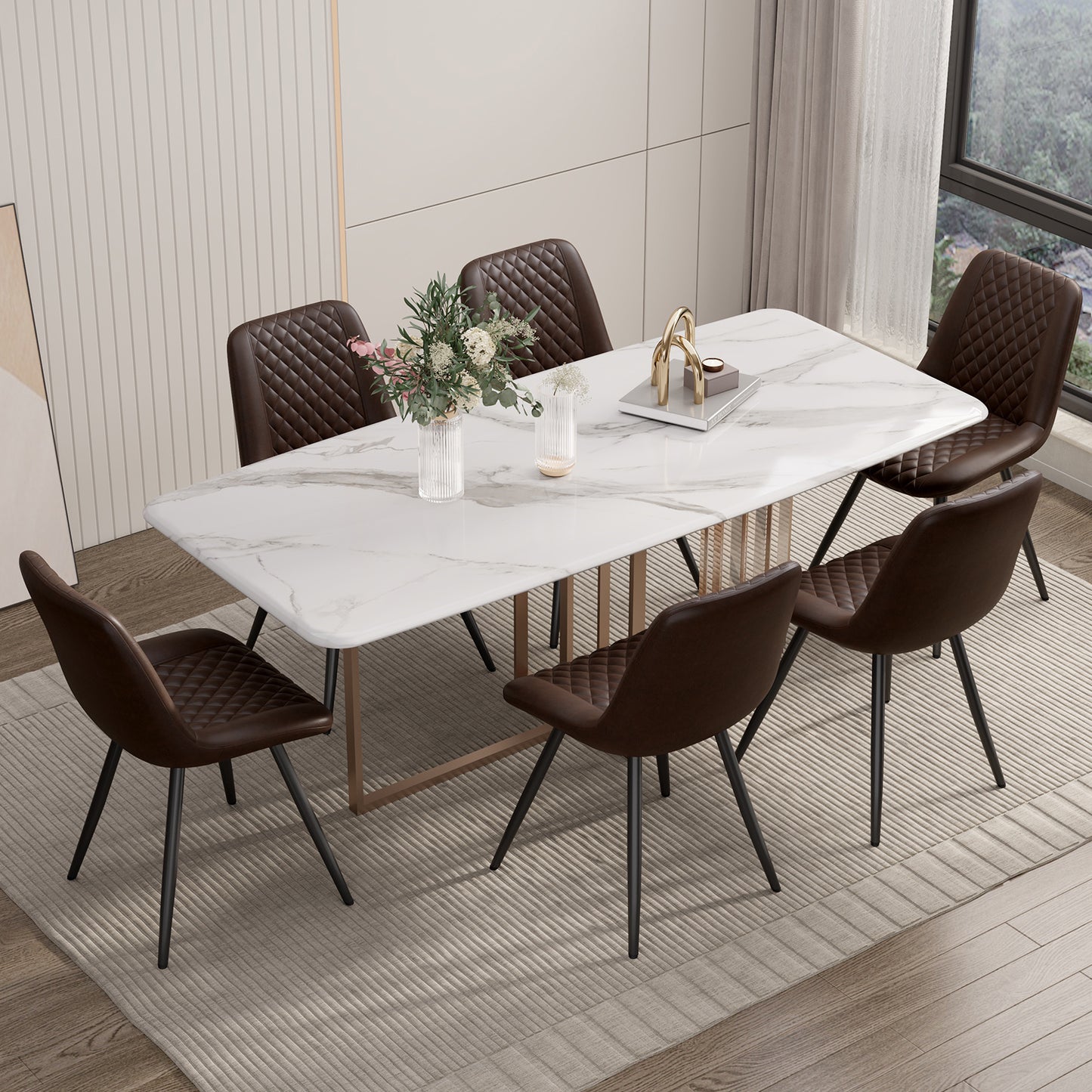 Luxury Dining Chair with PU Leather Upholstery – Elegant Home Furniture