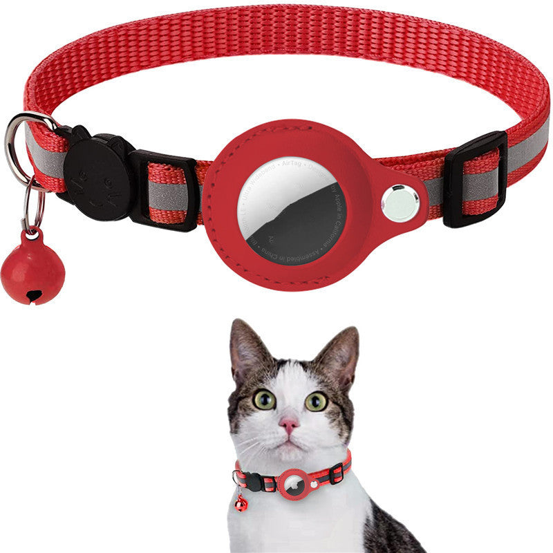 Waterproof Airtag Holder | Reflective Nylon Collar Case for Cats & Dogs