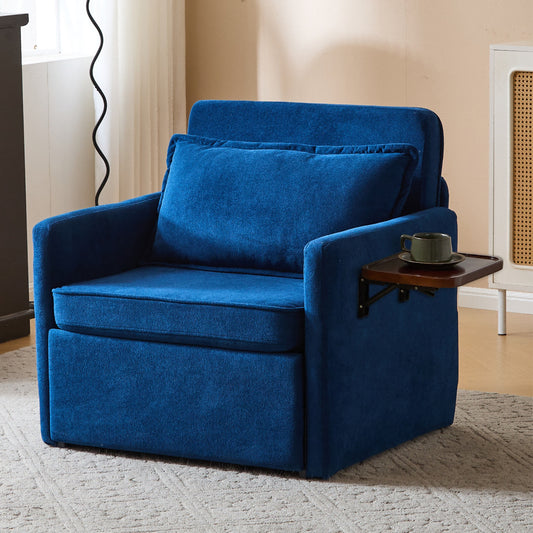 Adult Sleeper Chair Bed – 3-in-1 Convertible Sofa Chair with Pull-out Bed, Folding Tray, USB & Type-C Charging for Living Room
