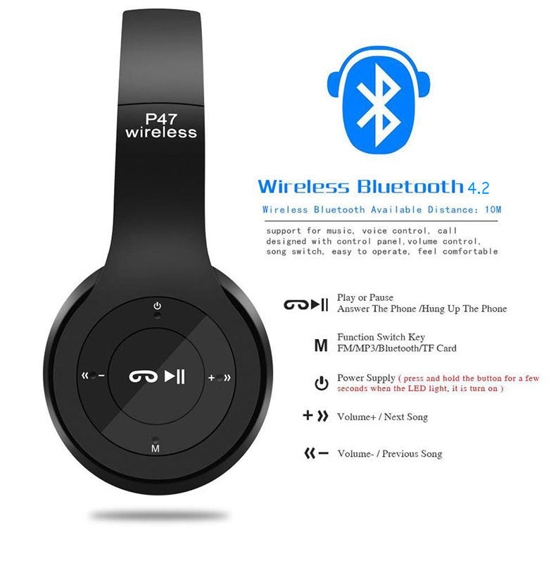 P47 Wireless Gaming Headset | Bluetooth Stereo Over-Ear Headphone