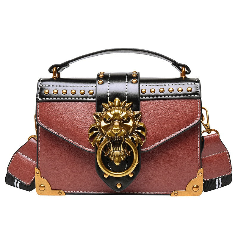 Retro PU Handbag ,Single Shoulder, Crossbody, Small Square Bag