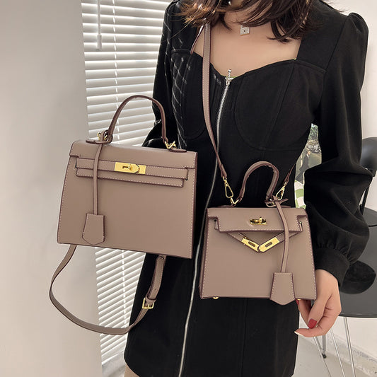 Women’s Solid Color PU Kelly Bag Candy Color Handbag, Crossbody Shoulder Bag, Fashion Tote Purse