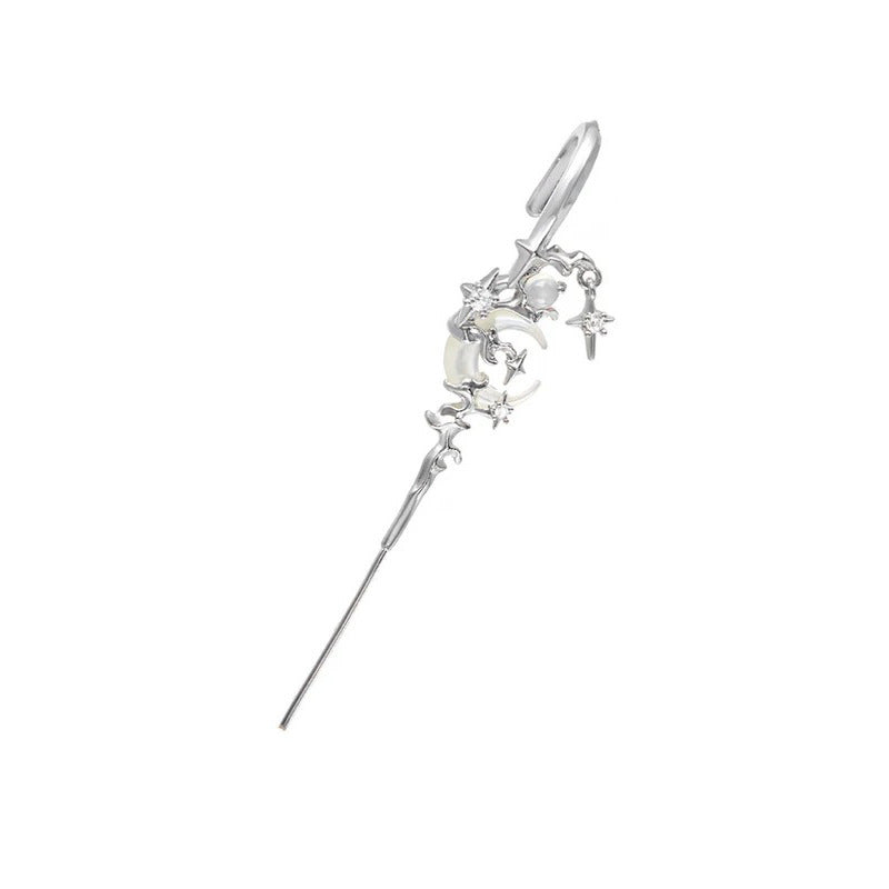 Creative Star & Moon Diamond Geometric Fashion Stud Earrings