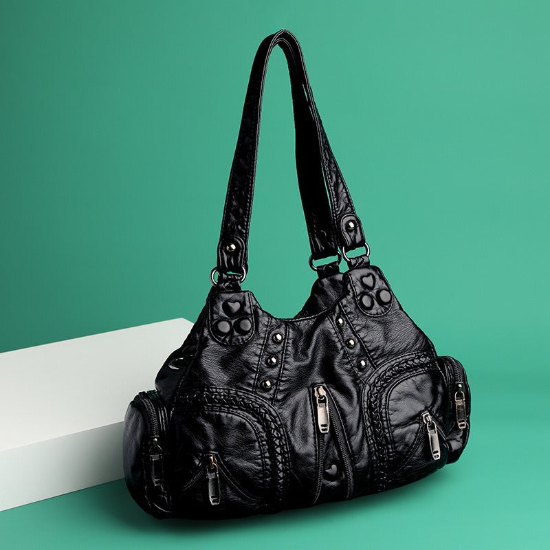 New European & American Retro Women's Handbag Fashion Trend, Large Capacity, One-Shoulder & Crossbody Bag
