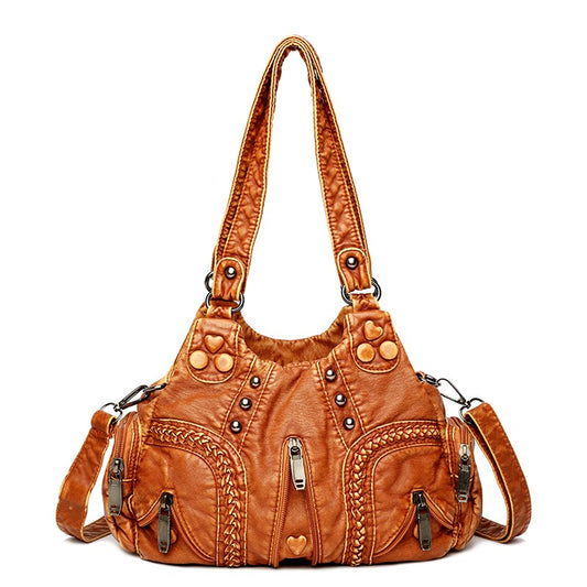 New European & American Retro Women's Handbag Fashion Trend, Large Capacity, One-Shoulder & Crossbody Bag