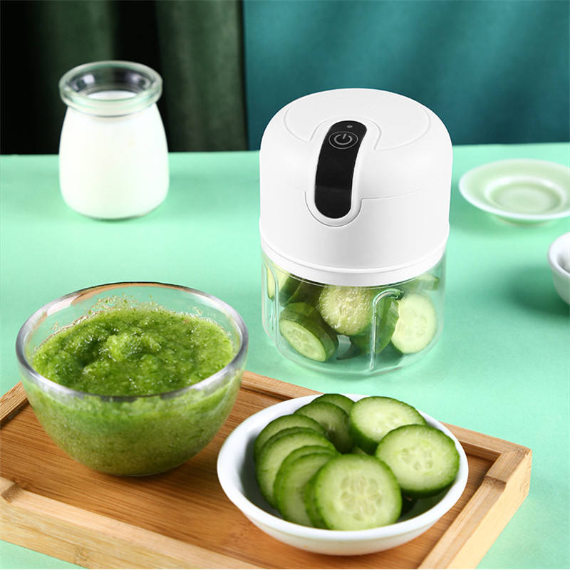 250ml Mini Electric Food Chopper USB Rechargeable Garlic & Vegetable Masher, Wireless Multifunctional