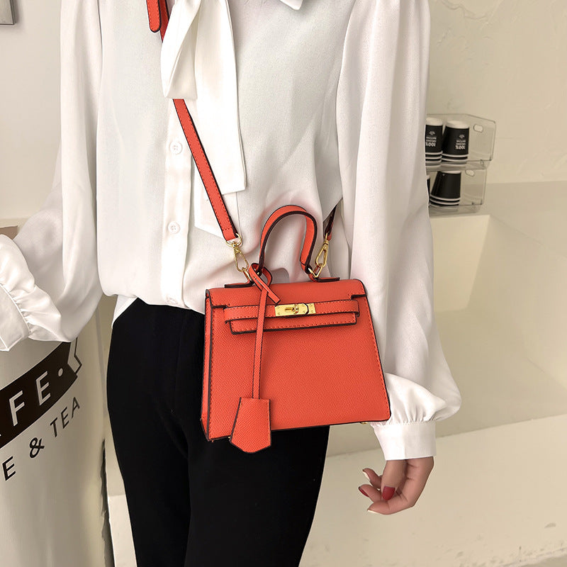 Women’s Solid Color PU Kelly Bag Candy Color Handbag, Crossbody Shoulder Bag, Fashion Tote Purse