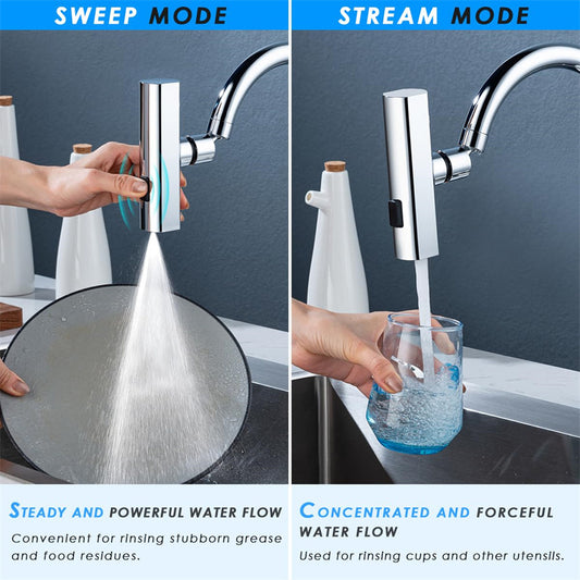 Kitchen Faucet Waterfall Outlet | Rotating Splash-Proof Bubbler & Multifunctional Nozzle