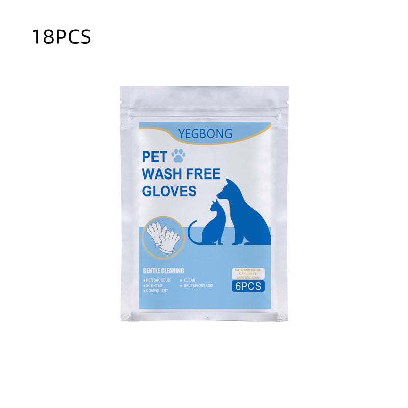 Pet Grooming Gloves No-Bath Cleaning Gloves for Cats & Dogs