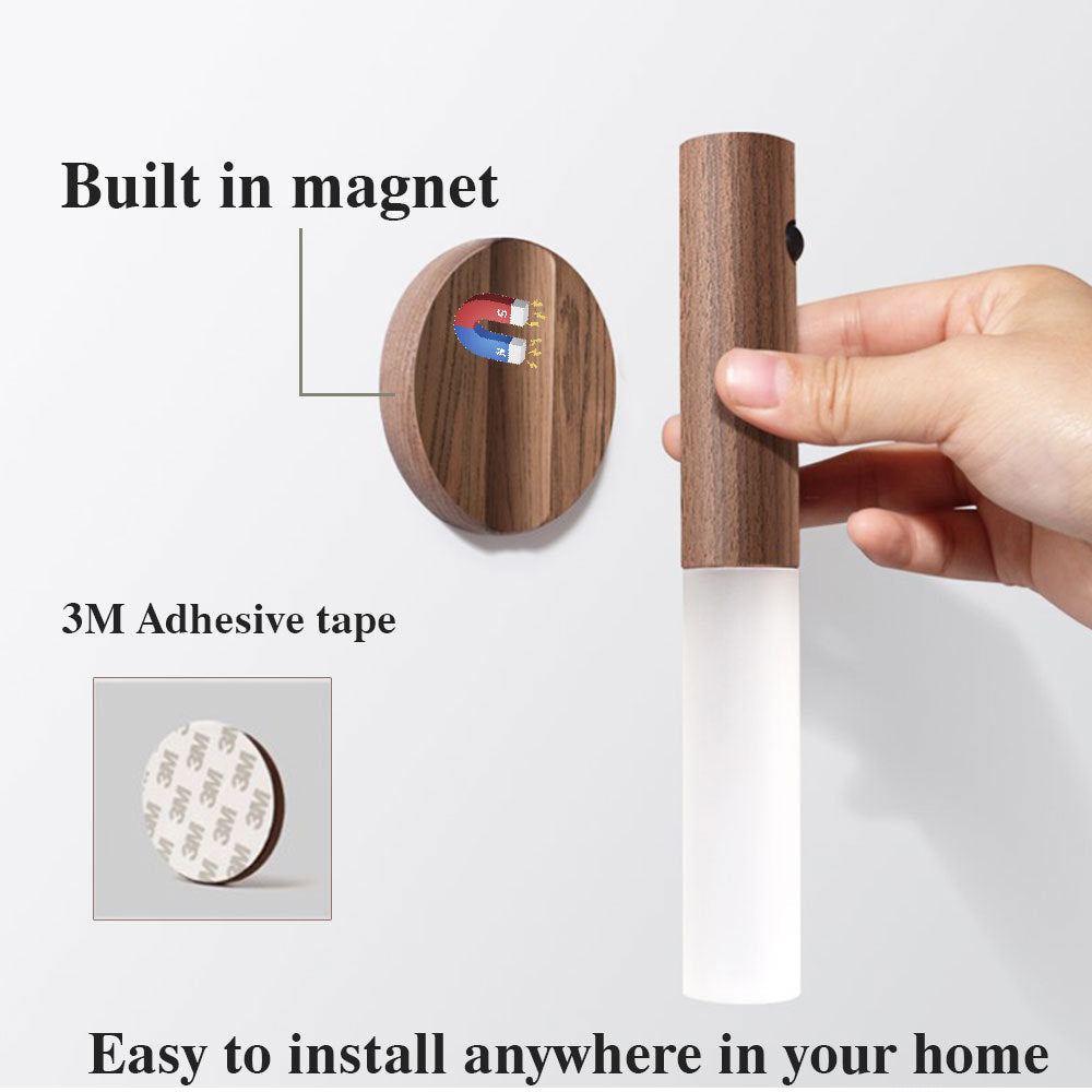 LED Motion Sensor Wall Night Light USB Wireless Cabinet & Porch Lamp
