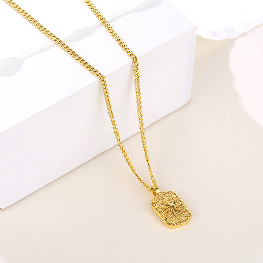 Vintage Eight Awn Star Pendant Necklace