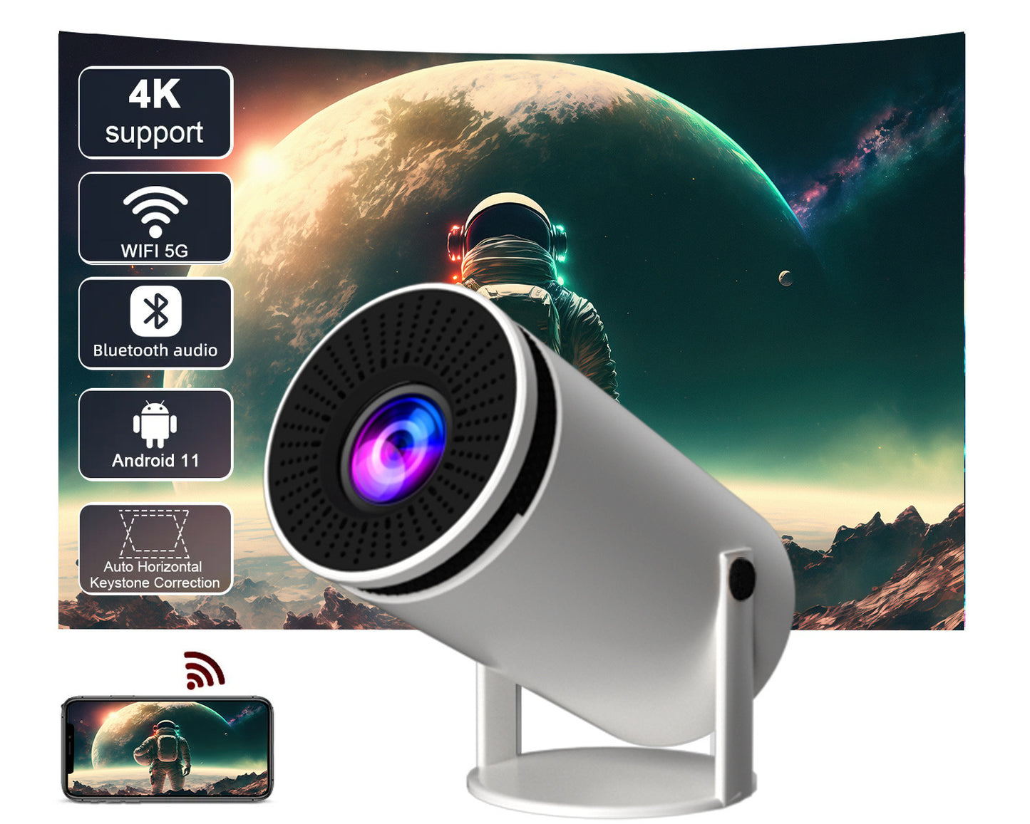 HY300 Smart HD Home Projector Portable Mini Theater Machine