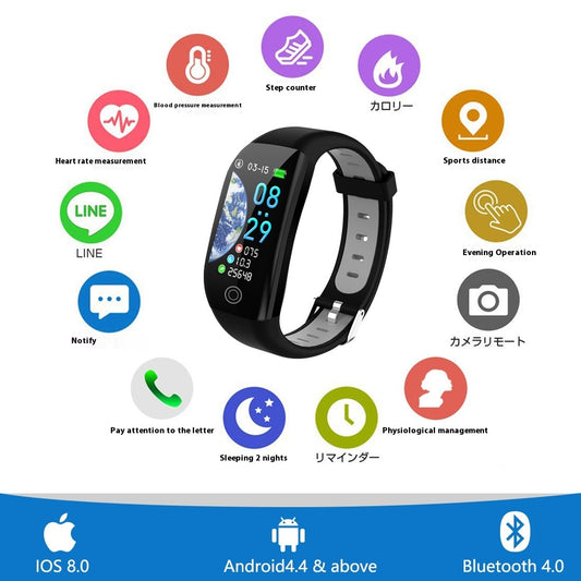 Smart Fitness Bracelet F21 Sleep Tracker, Heart Rate & Color Display