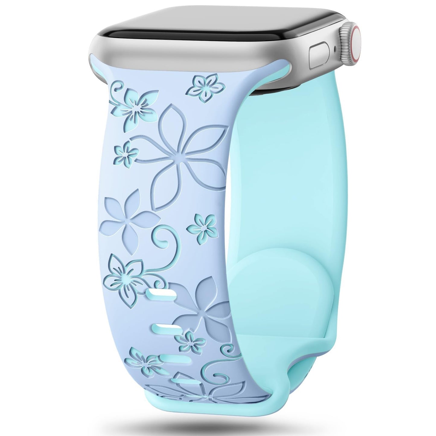 Two-Tone Silicone Watch Band Durable & Comfortable Strap (Bauhinia Design)